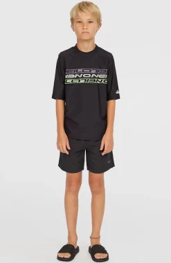 Enfant O'Neill Maillots De Bain|Protection Anti-Uv-EnfantsLycra à manches courtes| Noire
