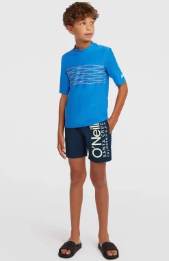 Enfant O'Neill Maillots De Bain|Protection Anti-Uv-Enfants Graphic Lycra à manches courtes| Bleu
