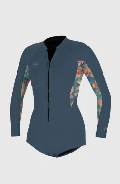 Femme O'Neill Combinaisons|Protection Anti-Uv-FemmesBahia 2/1mm Front Zip Long Sleeve Spring Wetsuit| Bleu
