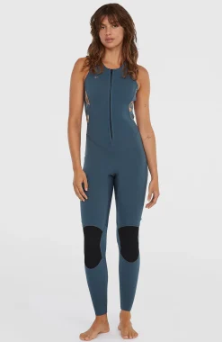 Femme O'Neill Combinaisons|Protection Anti-Uv-FemmesBahia 1.5mm Front Zip Sleeveless Full Wetsuit| Bleu