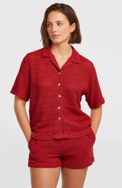 Femme O'Neill Chemises & Blouses|Protection Anti-Uv-FemmesChemise crochet O'Riginals| Rouge
