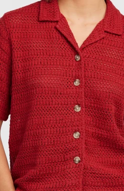 Femme O'Neill Chemises & Blouses|Protection Anti-Uv-FemmesChemise crochet O'Riginals| Rouge