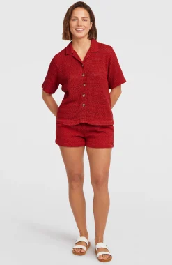 Femme O'Neill Chemises & Blouses|Protection Anti-Uv-FemmesChemise crochet O'Riginals| Rouge