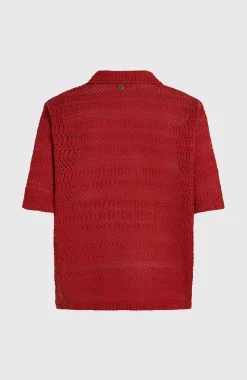 Femme O'Neill Chemises & Blouses|Protection Anti-Uv-FemmesChemise crochet O'Riginals| Rouge