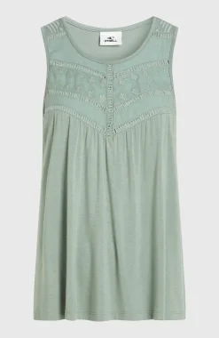 Femme O'Neill T-Shirts Et Tops|Protection Anti-Uv-FemmesDébardeur à broderie Essentials Tokeena| Vert