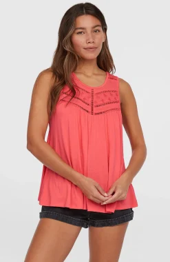 Femme O'Neill T-Shirts Et Tops|Protection Anti-Uv-FemmesDébardeur à broderie Essentials Tokeena| Rose
