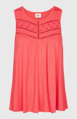 Femme O'Neill T-Shirts Et Tops|Protection Anti-Uv-FemmesDébardeur à broderie Essentials Tokeena| Rose