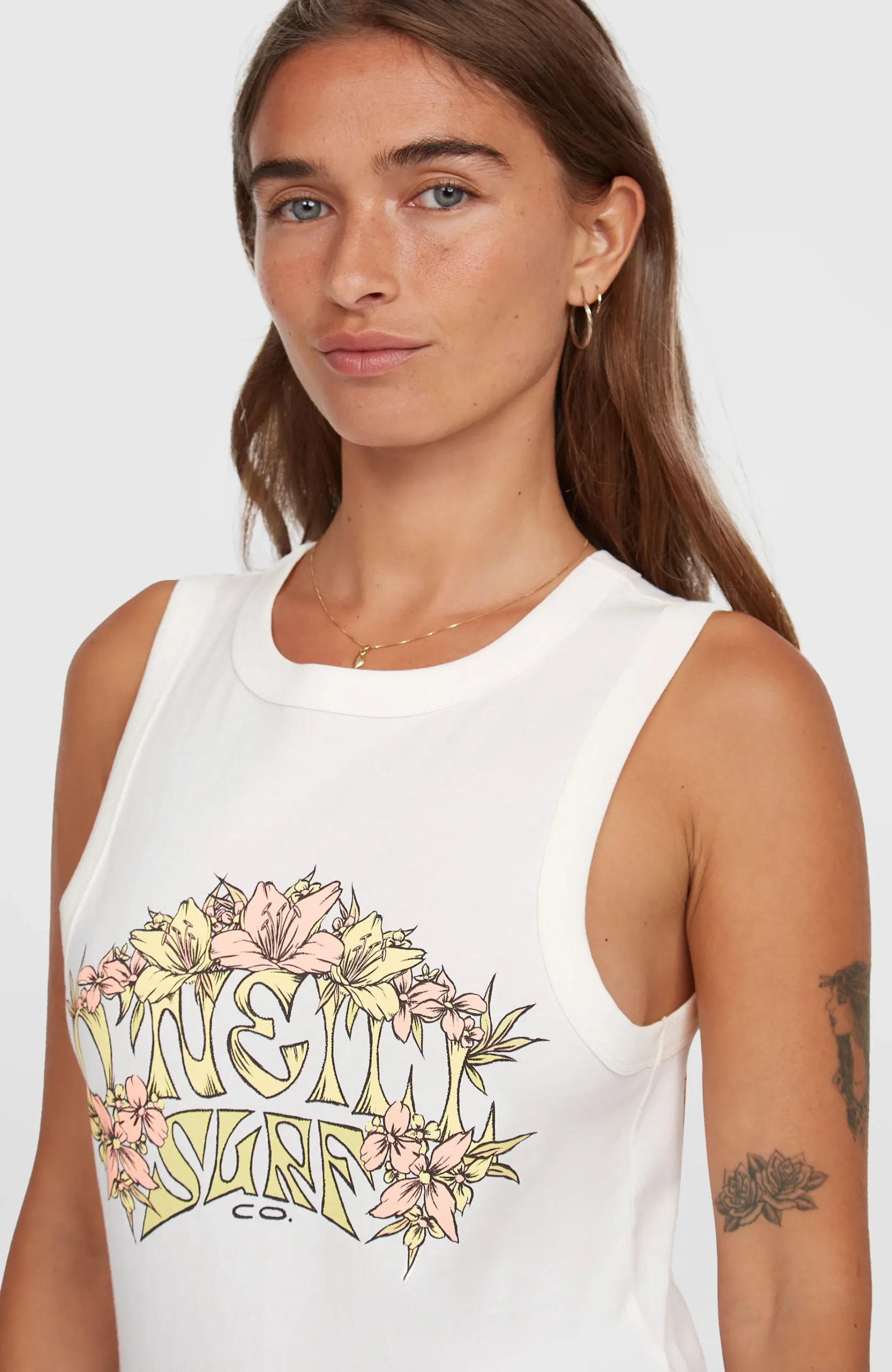 Femme O'Neill T-Shirts Et Tops|Protection Anti-Uv-FemmesDébardeur Summer Must Haves Graphic| Blanc
