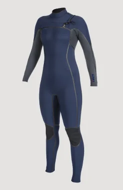 Femme O'Neill Combinaisons|Protection Anti-Uv-FemmesHyperfreak Fire 4/3mm Chest Zip Full Wetsuit| Bleu