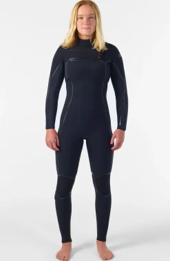 Femme O'Neill Combinaisons|Protection Anti-Uv-FemmesHyperfreak Fire 5/4mm+ Chest Zip Full Wetsuit| Noire