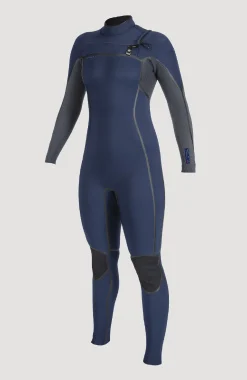 Femme O'Neill Combinaisons|Protection Anti-Uv-FemmesHyperfreak Fire 5/4mm Chest Zip Full Wetsuit| Bleu