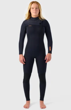 Femme O'Neill Combinaisons|Protection Anti-Uv-FemmesHyperfreak Plus 4/3mm Chest Zip Full Wetsuit| Noire