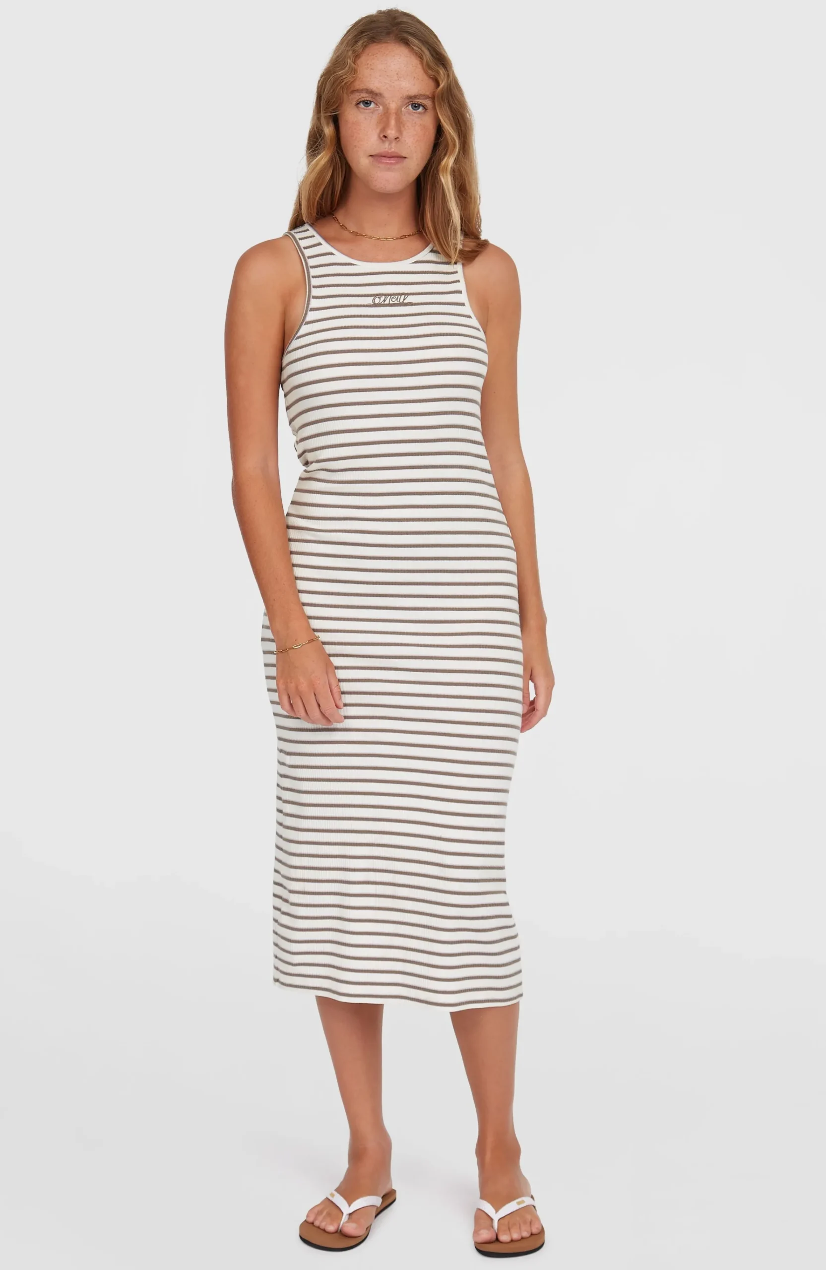 Femme O'Neill Robes, Combinaisons Et Jupes|Protection Anti-Uv-FemmesRobe midi côtelée Jess| Blanc