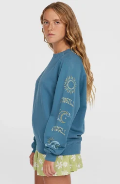 Femme O'Neill Sweats & Pulls|Protection Anti-Uv-FemmesSweatshirt Beach Vintage Crew| Bleu