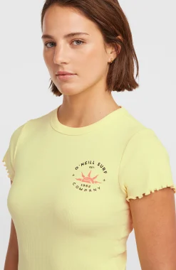 Femme O'Neill T-Shirts Et Tops|Protection Anti-Uv-FemmesT-shirt côtelé | Jaune