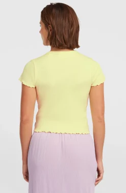 Femme O'Neill T-Shirts Et Tops|Protection Anti-Uv-FemmesT-shirt côtelé | Jaune