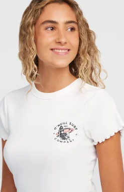 Femme O'Neill T-Shirts Et Tops|Protection Anti-Uv-FemmesT-shirt côtelé | Blanc