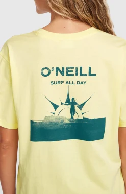 Femme O'Neill T-Shirts Et Tops|Protection Anti-Uv-FemmesT-shirt Boxy Back-Print| Jaune