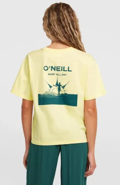 Femme O'Neill T-Shirts Et Tops|Protection Anti-Uv-FemmesT-shirt Boxy Back-Print| Jaune
