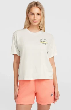 Femme O'Neill T-Shirts Et Tops|Protection Anti-Uv-FemmesT-shirt Boxy Back-Print| Blanc