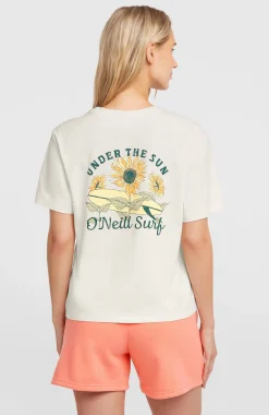 Femme O'Neill T-Shirts Et Tops|Protection Anti-Uv-FemmesT-shirt Boxy Back-Print| Blanc