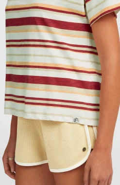 Femme O'Neill T-Shirts Et Tops|Protection Anti-Uv-FemmesT-shirt O'Riginals Boxy Stripe| Beige