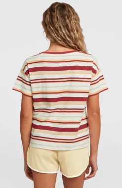 Femme O'Neill T-Shirts Et Tops|Protection Anti-Uv-FemmesT-shirt O'Riginals Boxy Stripe| Beige