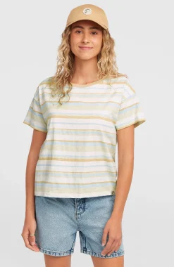 Femme O'Neill T-Shirts Et Tops|Protection Anti-Uv-FemmesT-shirt O'Riginals Boxy Stripe| Bleu