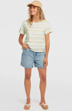 Femme O'Neill T-Shirts Et Tops|Protection Anti-Uv-FemmesT-shirt O'Riginals Boxy Stripe| Bleu