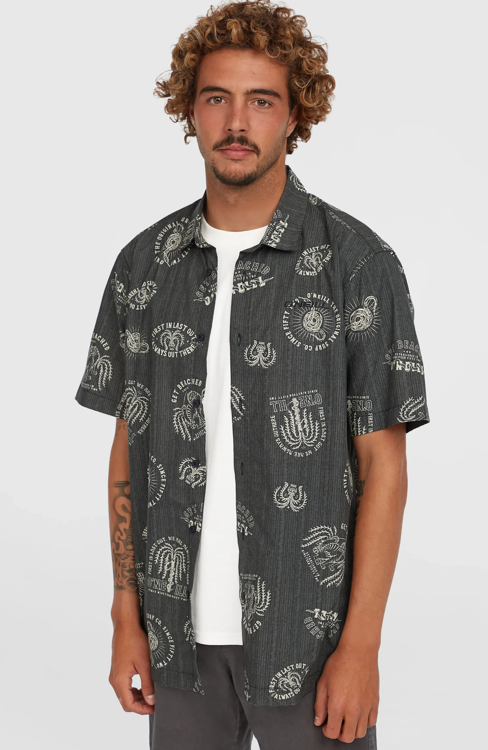 Homme O'Neill Tops & Chemises|Protection Anti-Uv-HommesChemise Print| Noire
