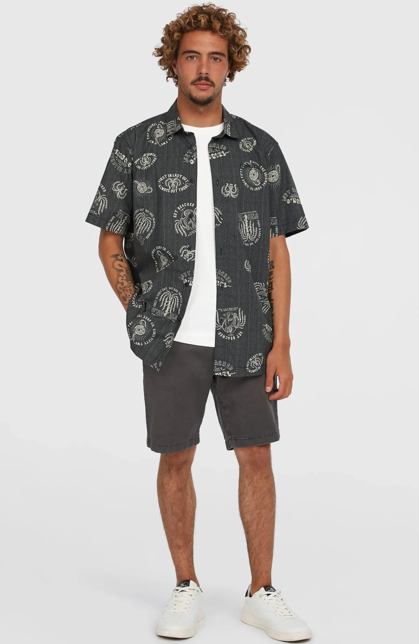 Homme O'Neill Tops & Chemises|Protection Anti-Uv-HommesChemise Print| Noire