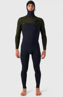 Homme O'Neill Combinaisons|Protection Anti-Uv-HommesHyperfreak Plus 5/4mm Chest Zip Full Wetsuit w/Hood| Noire