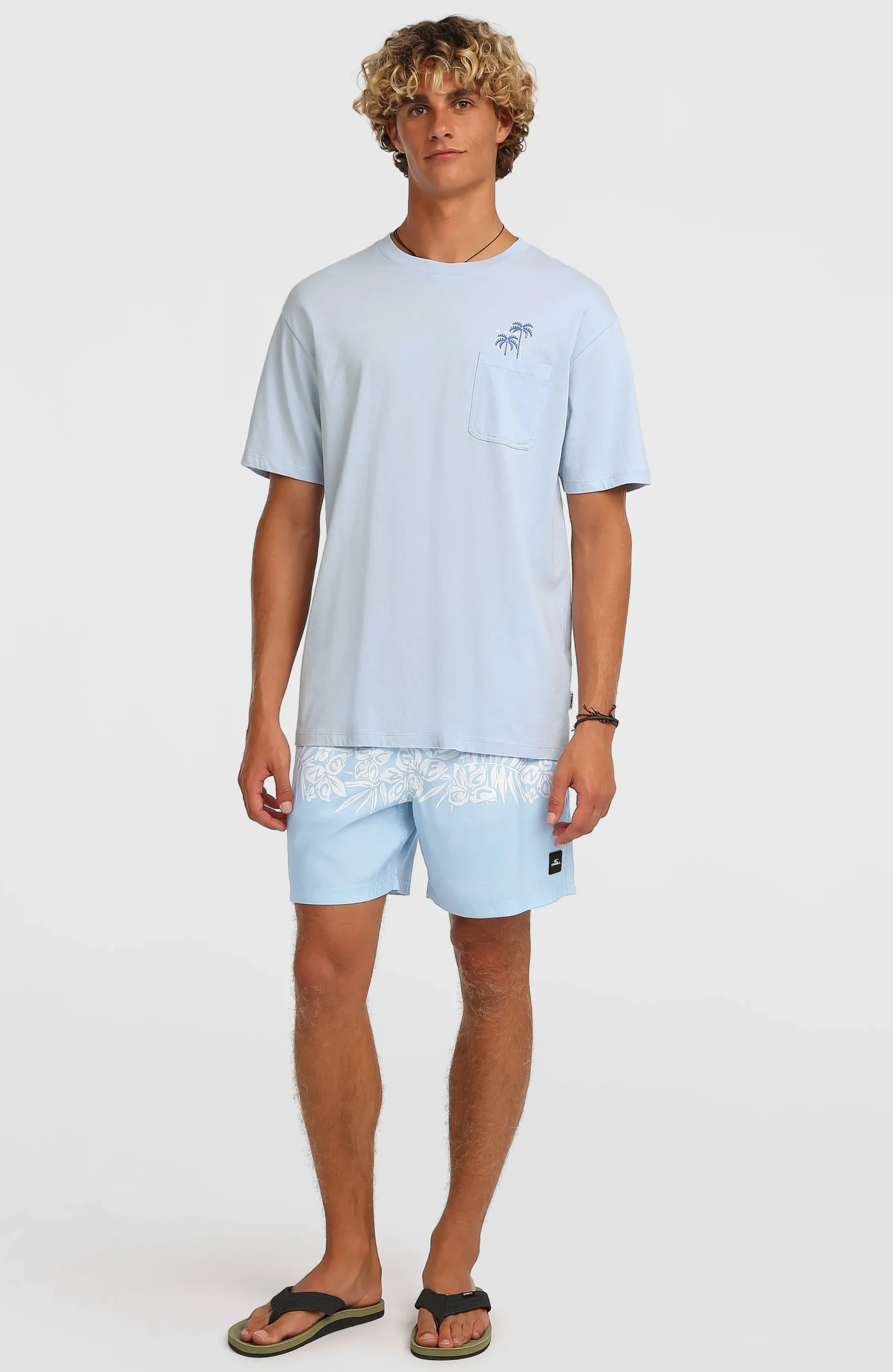 Homme O'Neill Shorts De Bain|Protection Anti-Uv-HommesShort de bain Uni Flower 16''| Bleu Mix