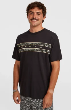 Homme O'Neill T-Shirts|Protection Anti-Uv-HommesT-shirt Flower Stripe| Noire