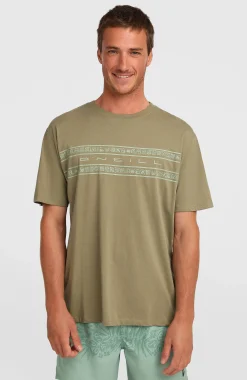 Homme O'Neill T-Shirts|Protection Anti-Uv-HommesT-shirt Flower Stripe| Vert