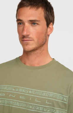 Homme O'Neill T-Shirts|Protection Anti-Uv-HommesT-shirt Flower Stripe| Vert