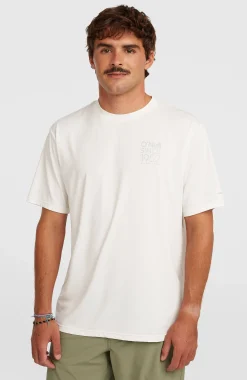 Homme O'Neill T-Shirts|Protection Anti-Uv-HommesT-shirt Hybrid UPF 50+ Polygiene Back-Print| Blanc