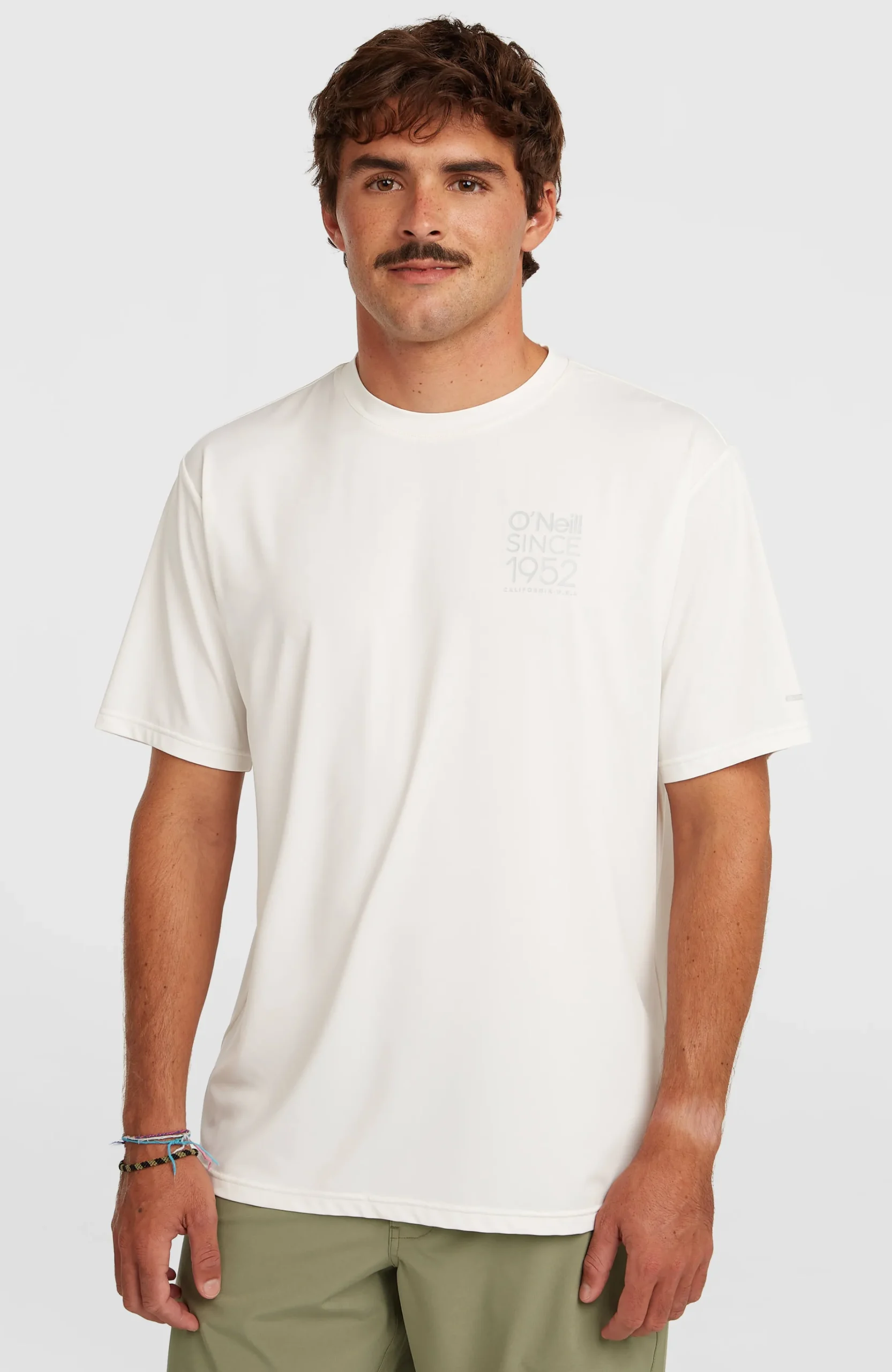 Homme O'Neill T-Shirts|Protection Anti-Uv-HommesT-shirt Hybrid UPF 50+ Polygiene Back-Print| Blanc