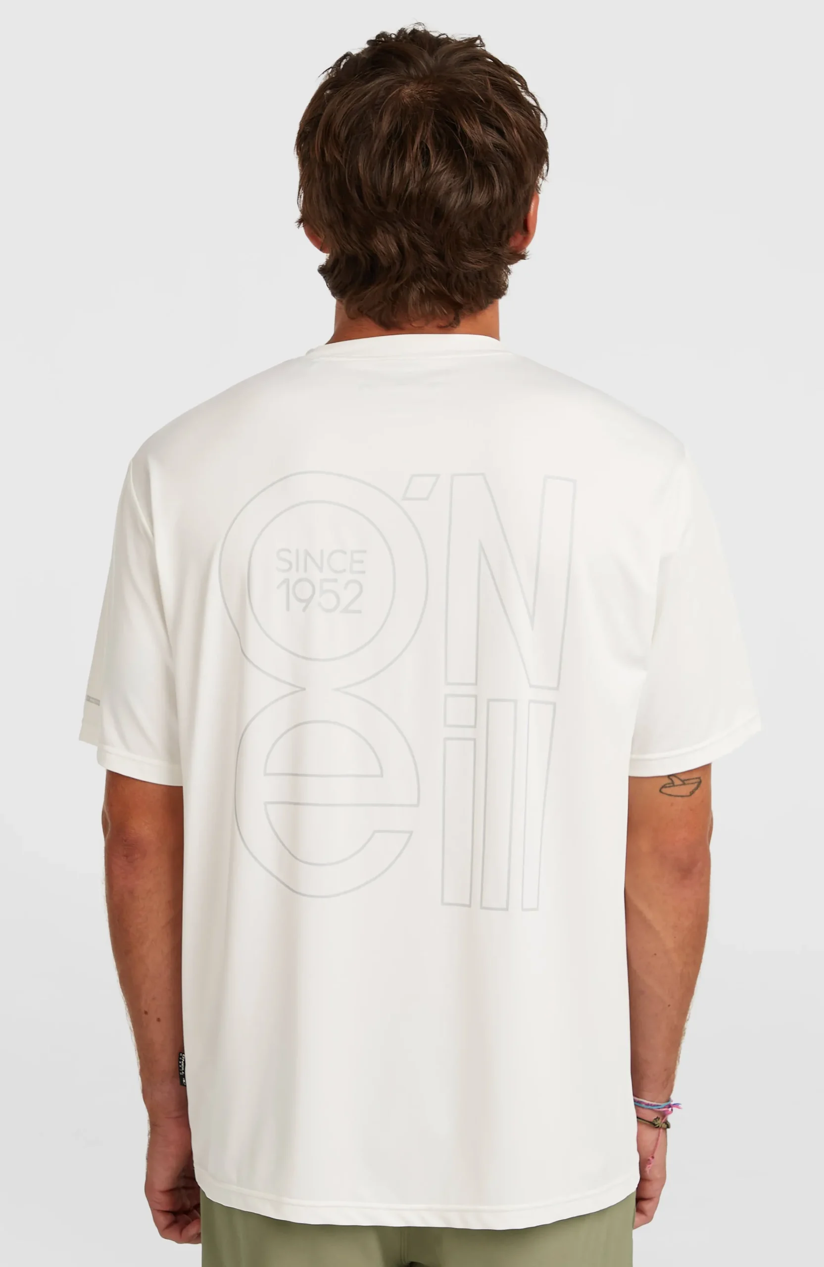 Homme O'Neill T-Shirts|Protection Anti-Uv-HommesT-shirt Hybrid UPF 50+ Polygiene Back-Print| Blanc