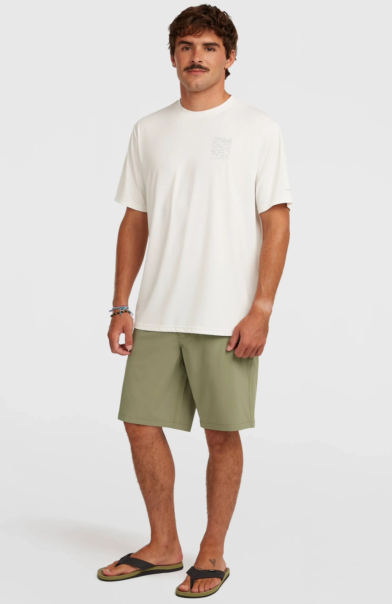 Homme O'Neill T-Shirts|Protection Anti-Uv-HommesT-shirt Hybrid UPF 50+ Polygiene Back-Print| Blanc