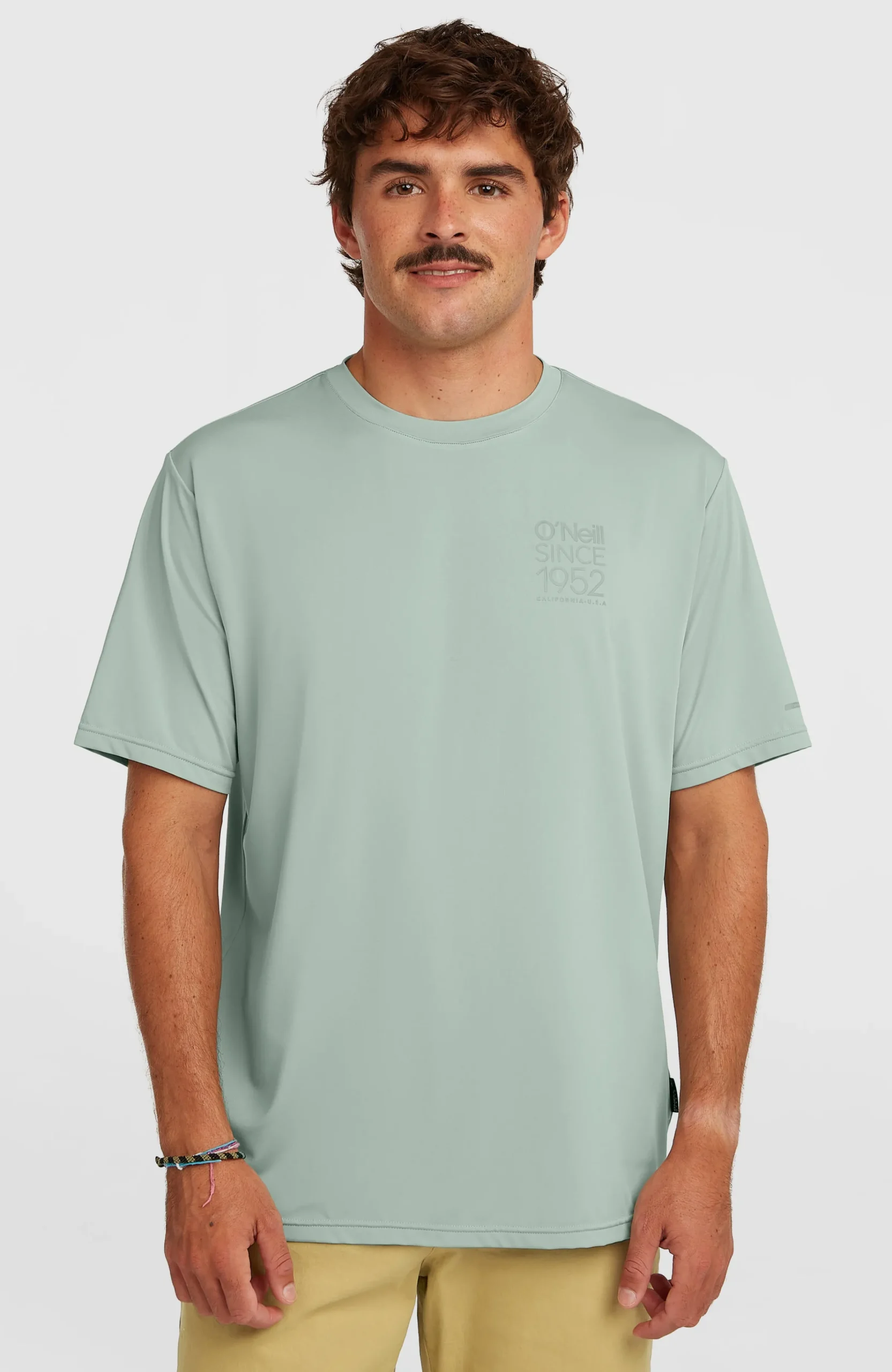 Homme O'Neill T-Shirts|Protection Anti-Uv-HommesT-shirt Hybrid UPF 50+ Polygiene Back-Print| Vert