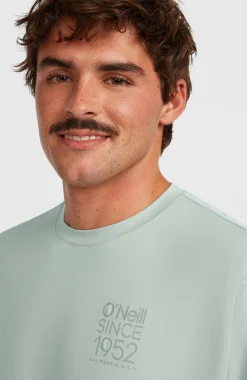 Homme O'Neill T-Shirts|Protection Anti-Uv-HommesT-shirt Hybrid UPF 50+ Polygiene Back-Print| Vert