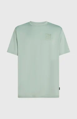 Homme O'Neill T-Shirts|Protection Anti-Uv-HommesT-shirt Hybrid UPF 50+ Polygiene Back-Print| Vert
