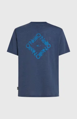 Homme O'Neill T-Shirts|Protection Anti-Uv-HommesT-shirt Hybrid Polygiene Back-Print| Bleu