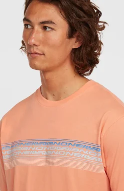 Homme O'Neill T-Shirts|Protection Anti-Uv-HommesT-shirt Logo Stripe| Orange