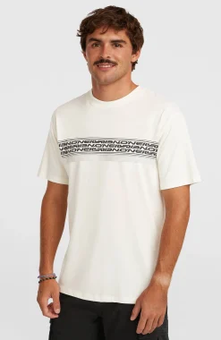 Homme O'Neill T-Shirts|Protection Anti-Uv-HommesT-shirt Logo Stripe| Blanc