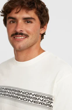 Homme O'Neill T-Shirts|Protection Anti-Uv-HommesT-shirt Logo Stripe| Blanc