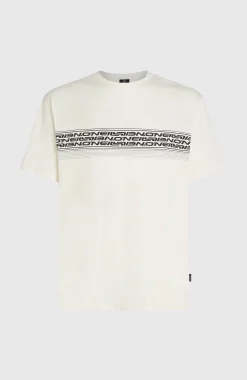 Homme O'Neill T-Shirts|Protection Anti-Uv-HommesT-shirt Logo Stripe| Blanc