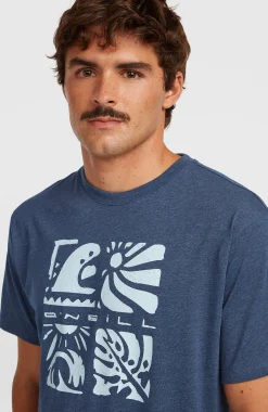 Homme O'Neill T-Shirts|Protection Anti-Uv-HommesT-shirt Melange Front-Print| Bleu