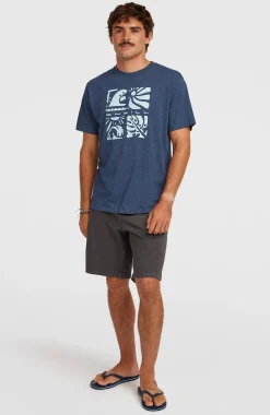 Homme O'Neill T-Shirts|Protection Anti-Uv-HommesT-shirt Melange Front-Print| Bleu